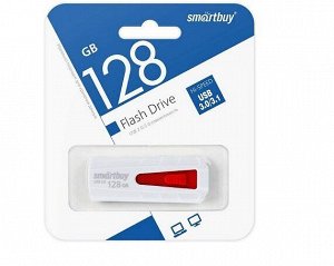 USB Flash 3.0 SmartBuy IRON 128GB белый/красный, SB128GBIR-W3