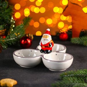 Менажница Доляна «Дед Мороз», 3 ячейки, 17?10 см