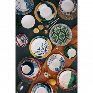 Набор тарелок Доляна «Малахитовая шкатулка», 18 предметов: 6 тарелок 20/25 см, 6 тарелок суповых