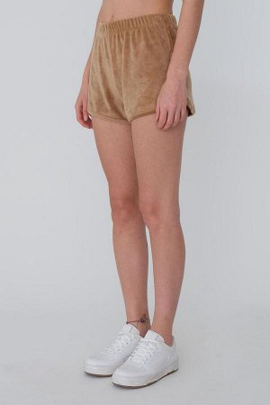 Бархатные шорты Camel с эластичной резинкой на талии
