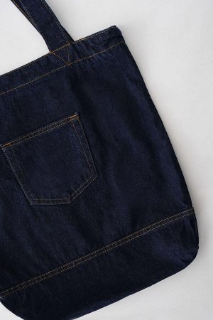Джинсовая сумка через плечо с карманом цвета темной джинсовой ткани
