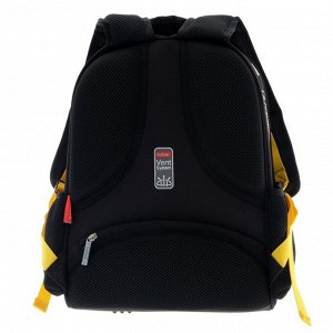 Рюкзак каркасный Hatber Ergonomic light «Скорость и мощь», 38x29x15 см, жёлтый, NRk_71044