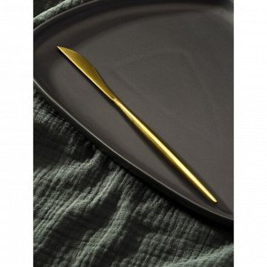 Нож столовый из нержавеющей стали Magistro «Фолк», 22 см, цвет золотой