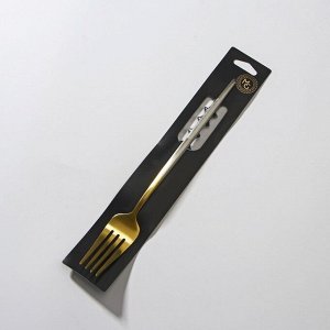 Вилка столовая Magistro «Фолк», d=22 см, цвет золотой, серебряная ручка