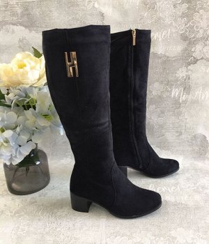 Сапоги зимние женские из экокожи с искусственным мехом