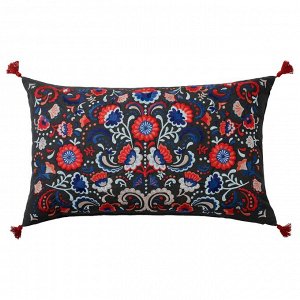 IKEA СКОГСКОРН, подушка, темно-серый разноцветный, 40x65 см,