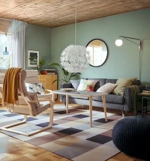 СТОКГОЛЬМ, ковер, плоская ткань, ручная работа/коричневый в клетку, 250x350 см,