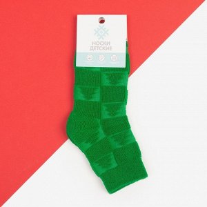 Носки детские махровые KAFTAN "Ёлочки", р-р 16-18 см, зеленый