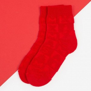 Носки детские махровые KAFTAN &quot;Новый Год&quot;, р-р 18-20 см, красный