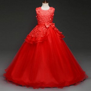 Платье бальное, детское, цвет красный