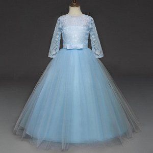 Платье бальное, детское, цвет голубой