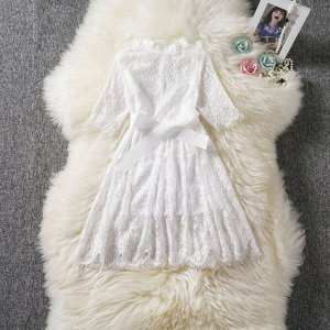 Детское платье, нарядное, цвет белый