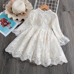 Детское платье, нарядное, цвет белый