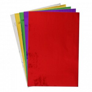 Бумага цветная самоклеящаяся А4, 10 листов, 10 цветов (5 обычных + 5 зеркальных), 80 г/м2