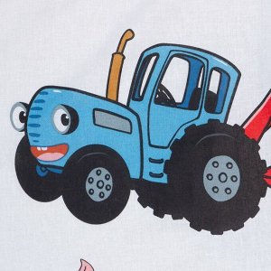 Постельное бельё 1,5 сп Синий трактор «Ферма», 143х215 см, 150х214 см, 50х70 см -1 шт., поплин 125 г/м2