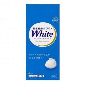 KAO Натуральное увлажняющее туалетное мыло "White" со скваланом (нежный аромат цветочного мыла) 130 г х 6 шт. / 10