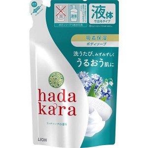 Увлажняющее жидкое мыло для тела "Hadakara" с ароматом дорогого мыла (для нормальной кожи) 360 мл, мягкая упаковка / 16