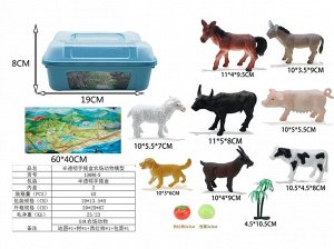 Набор фигурок животных, в контейнере 19*8*13,5 см