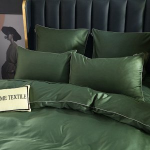 Viva home textile Комплект постельного белья Однотонный Сатин Премиум на резинке OCPR014