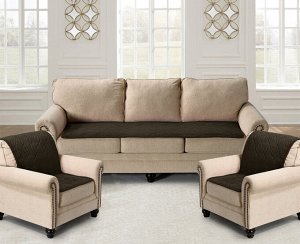 Комплект накидок на диван и два кресла Квадрат цвет: коричневый. Производитель: КАRТЕКS