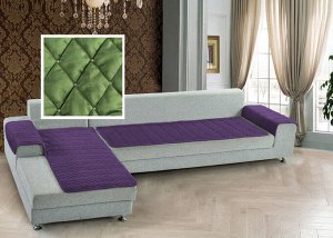 Накидка на угловой диван Ромбы цвет: зеленый (90х210 см, 90х160 см)