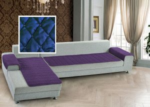Накидка на угловой диван Ромбы цвет: синий (90х210 см, 90х160 см)