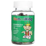 GummiKing, Эхинацея плюс витамин С+ цинк для детей, клубника, апельсин, лимон, виноград, вишня и грейпфрут, 60 жевательных конфет