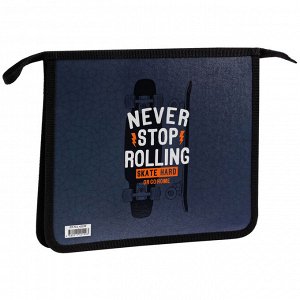 Папка для тетрадей 1 отделение А5 ArtSpace ""Never Stop"", пластик/картон, на молнии
