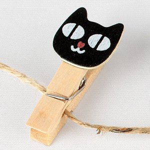 Прищепки декоративные деревянные 10шт/уп ""Черный кот"" (набор)