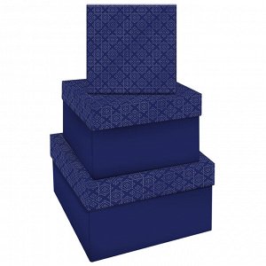 Набор квадратных коробок 3в1, MESHU ""Blue style. Top."", (19,5*19,5*11-15,5*15,5*9см)