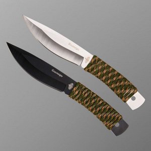 Набор метательных ножей "Близнецы" сталь - 50Х14МФ, рукоять - паракорд, 11 см