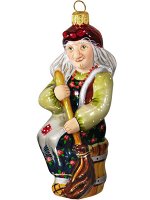 Елочная игрушка из стекла Бабушка Яга