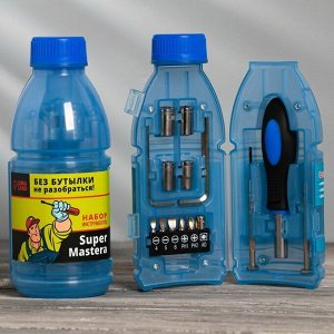 Набор инструментов в бутылке «Супер Мастер», универсальный, 15 предметов