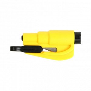 Аварийный мини- молоток, с ножом для ремня, брелок для ключей, желтый