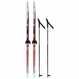 Комплект лыжный: пластиковые лыжи 150 см без насечек, стеклопластиковые палки 110 см, крепления NN75 мм «БРЕНД ЦСТ», цвета микс