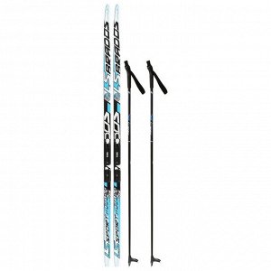 Комплект лыжный: пластиковые лыжи 170 см с насечкой, стеклопластиковые палки 130 см, крепления NNN «БРЕНД ЦСТ Step», цвета микс