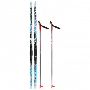Комплект лыжный: пластиковые лыжи 160 см без насечек, стеклопластиковые палки 120 см, крепления SNS «БРЕНД ЦСТ»