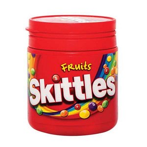 Жевательные конфеты с фруктовыми вкусами Skittles / Скитлс в банке 125 гр