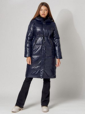 MTFORCE Пальто утепленное стеганое зимние женское  темно-синего цвета 448613TS