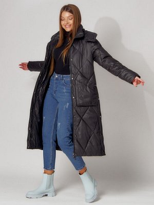 MTFORCE Пальто утепленное стеганое зимнее женское  черного цвета 448601Ch