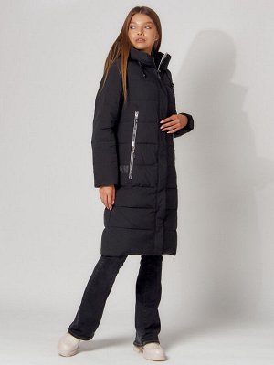 MTFORCE Пальто утепленное с капюшоном зимние женское  черного цвета 442189Ch