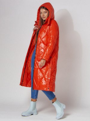 MTFORCE Пальто утепленное стеганое зимнее женское  оранжевого цвета 448601O