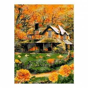 Набор для творчества Картина по номерам Осенний домик Рх-005 Lori