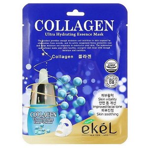 Тканевая маска для упругости лица с коллагеном Ekel Collagen Ultra Hydrating Essence Mask, 25 мл