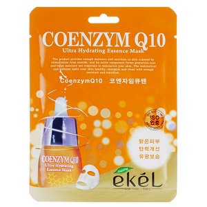 Антивозрастная тканевая маска для лица с коэнзимом Q10 Ekel Coenzym Q10 Ultra Hydrating Essence Mask, 25 мл