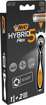 BIC FLEX 5 HYBRID  бритв. станок + (2 кассеты), 5 лезвий + 1лезвие-триммер