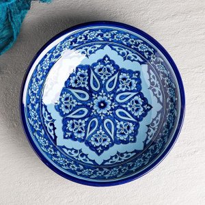 Ляган Риштанская Керамика "Узоры", 33 см, синий