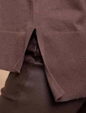 Vilatte Свободный свитер тонкой вязки из хлопка
