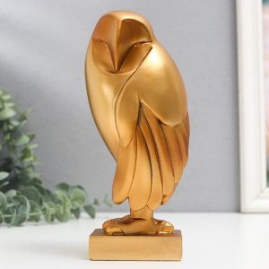 Сувенир полистоун "Полярная сова" золото 7х8х21 см