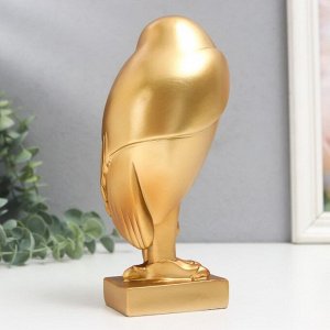 Сувенир полистоун "Полярная сова" золото 7х8х21 см